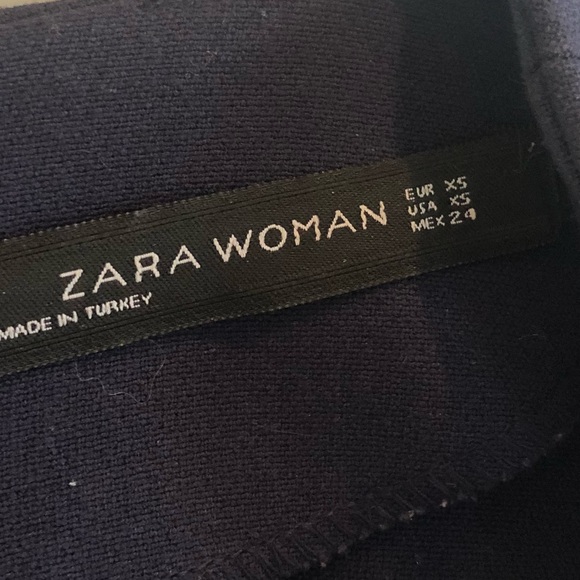 Zara Deep V Navy Dress - Picture 3 of 4